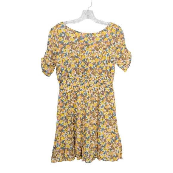 Free People Sz 6 Forget Me Not Dress Yellow Floral Print Mini Nwt - Picture 11 of 16